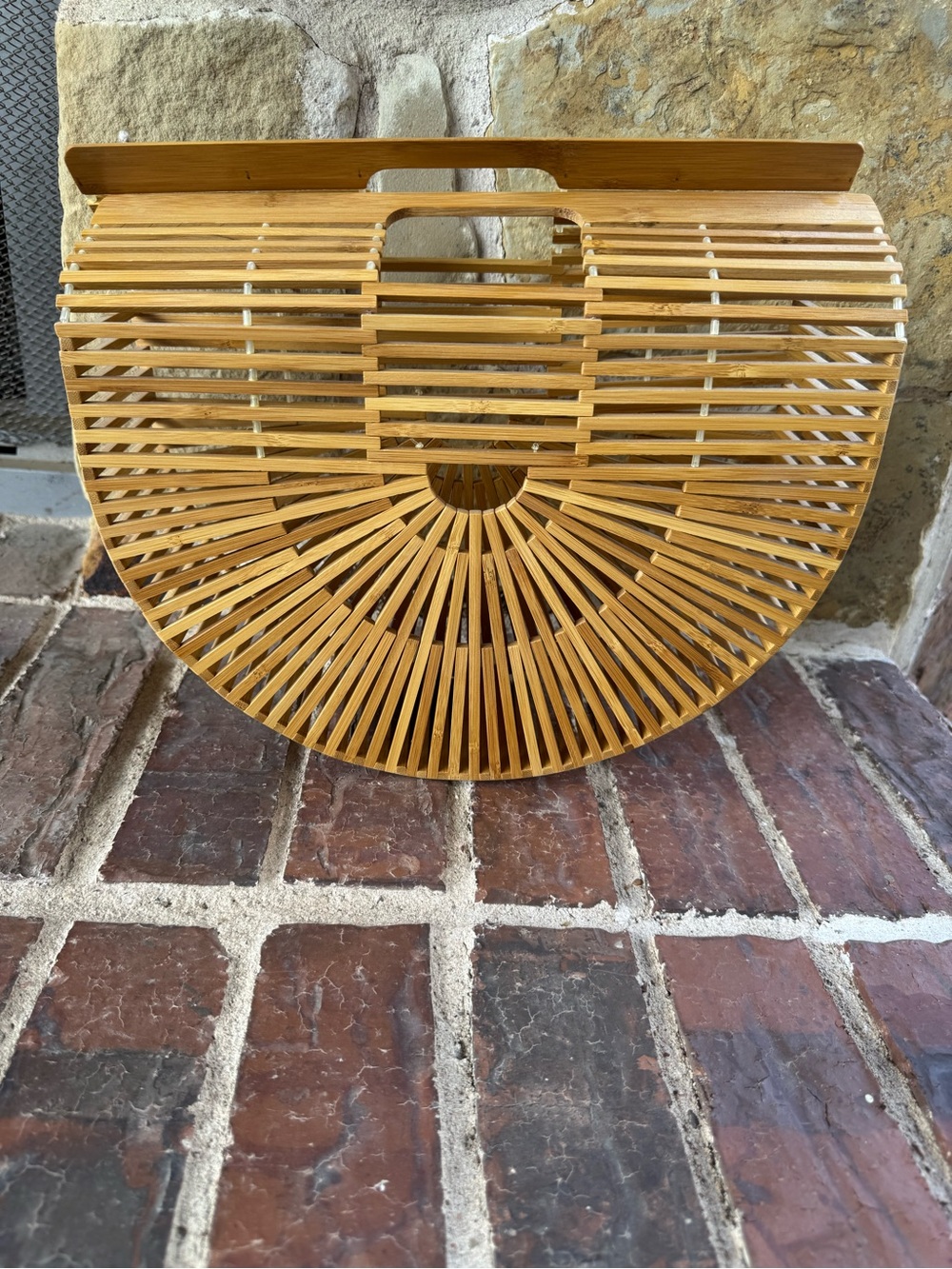 Bamboo Half-Moon Handbag - Natural Tan